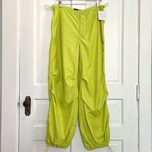 NWT Cotton Candy LA Parachute Pants | Lime Green SzM